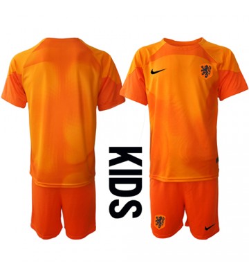 Nederland Keeper Bortedraktsett Barn VM 2022 Kortermet (+ Korte bukser)